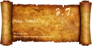 Hay Tamás névjegykártya